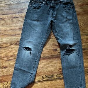 Levi's Women's Distressed Gray Boyfriend Jeans